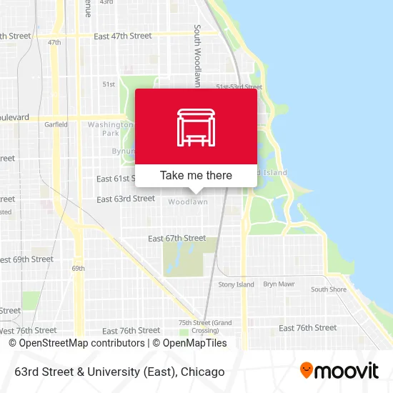 63rd Street & University (East) map