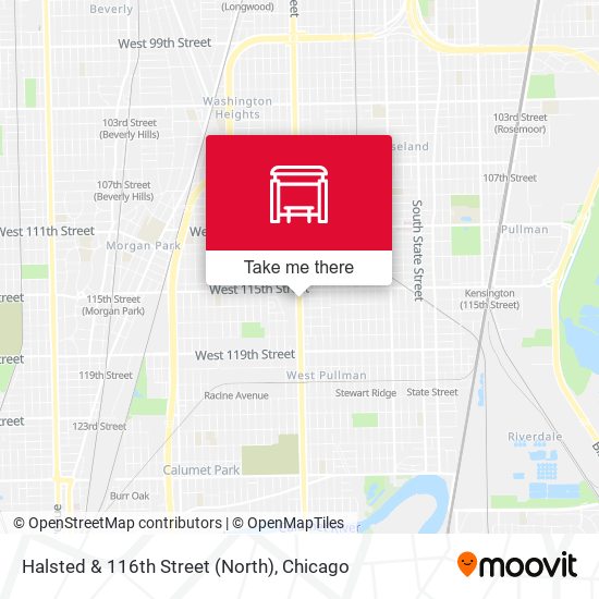 Halsted & 116th Street (North) map