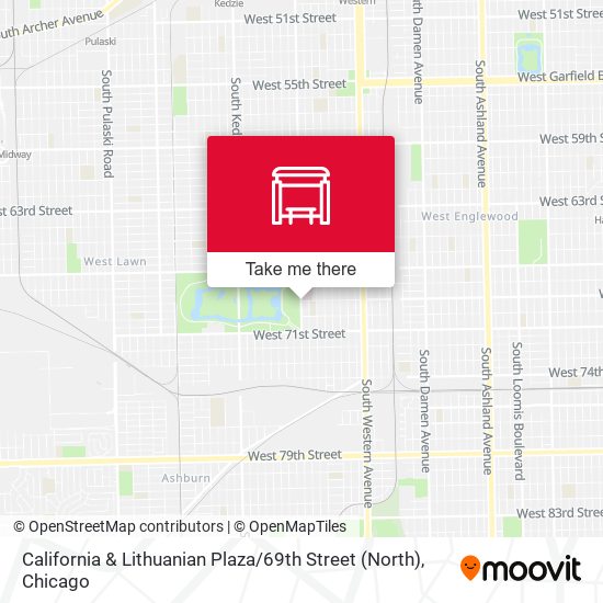 California & Lithuanian Plaza / 69th Street (North) map