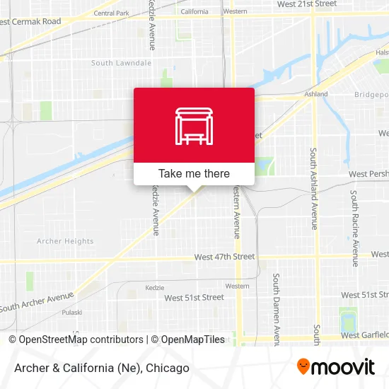 Archer & California (Ne) map