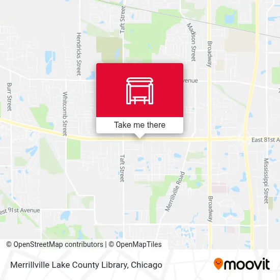 Merrillville Lake County Library map