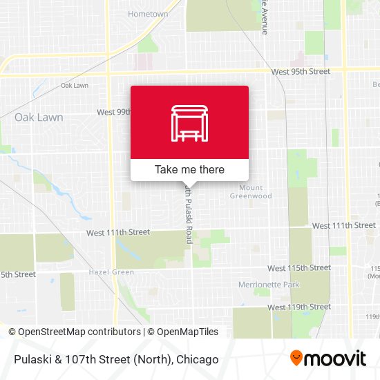 Pulaski & 107th Street (North) map