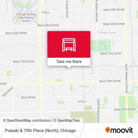 Pulaski & 75th Place (North) map