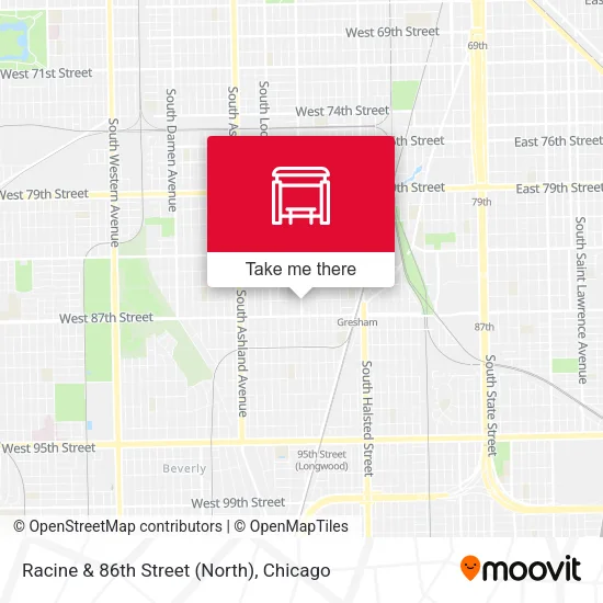 Racine & 86th Street (North) map