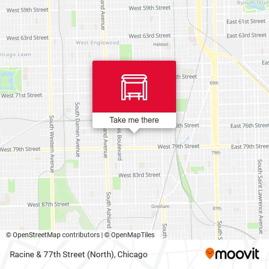 Racine & 77th Street (North) map