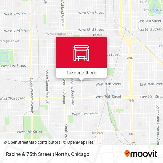 Racine & 75th Street (North) map