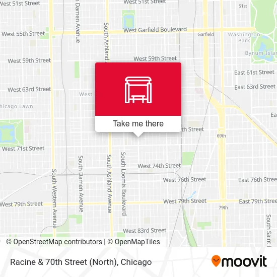 Racine & 70th Street (North) map
