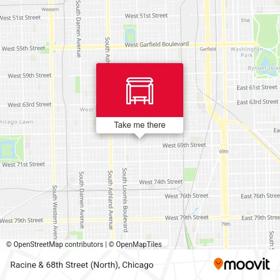 Racine & 68th Street (North) map