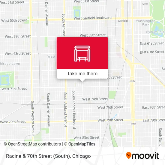 Racine & 70th Street (South) map