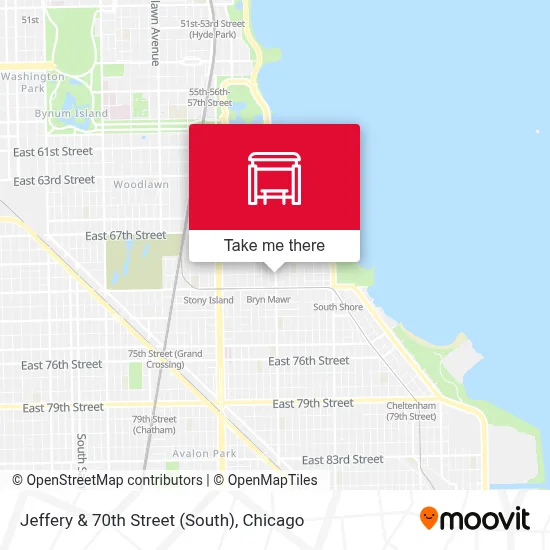 Jeffery & 70th Street (South) map