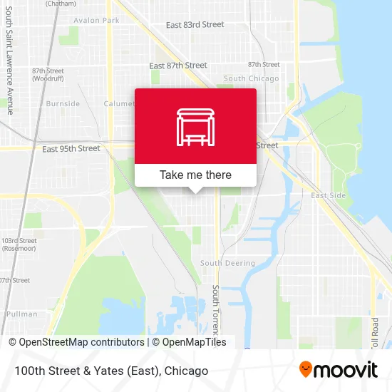 100th Street & Yates (East) map