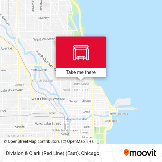 Mapa de Division & Clark (Red Line) (East)