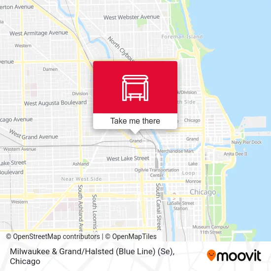 Mapa de Milwaukee & Grand / Halsted (Blue Line) (Se)