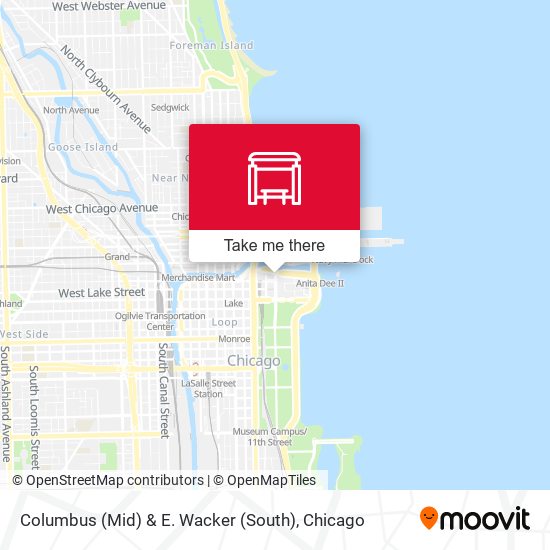 Columbus (Mid) & E. Wacker (South) map