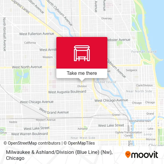 Mapa de Milwaukee & Ashland / Division (Blue Line) (Nw)