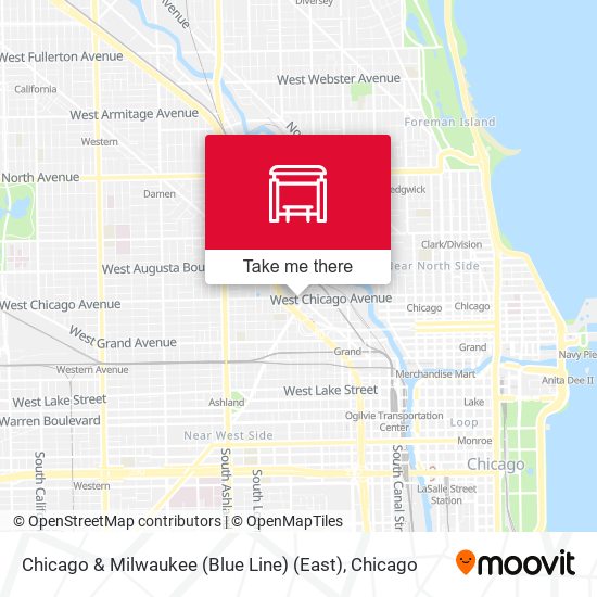 Chicago & Milwaukee (Blue Line) (East) map