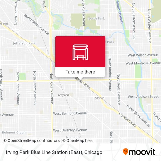 Mapa de Irving Park Blue Line Station (East)