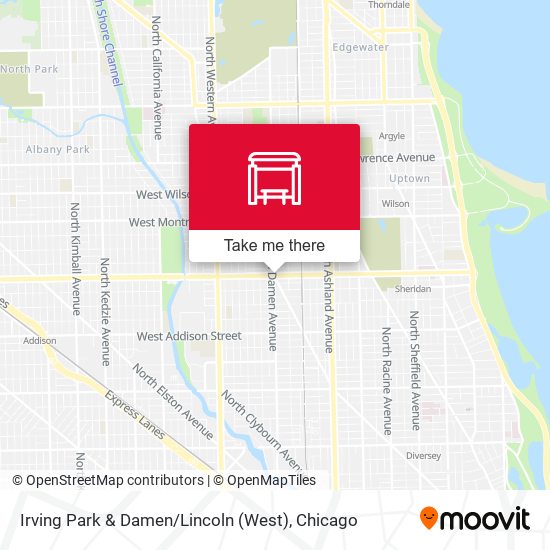 Irving Park & Damen / Lincoln (West) map
