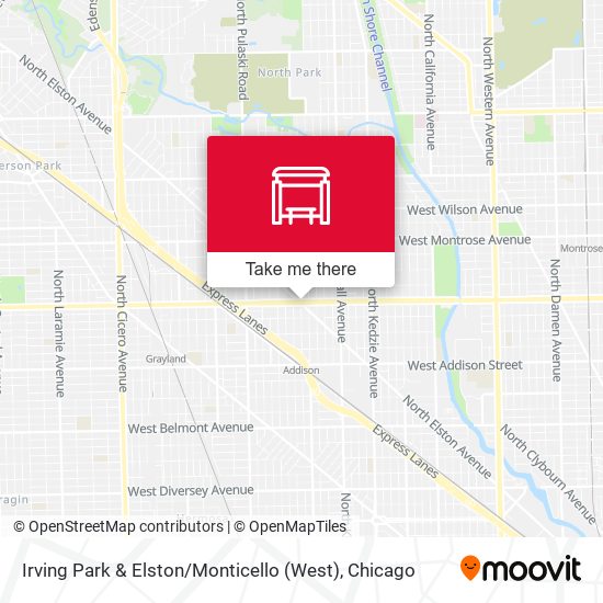 Mapa de Irving Park & Elston / Monticello (West)