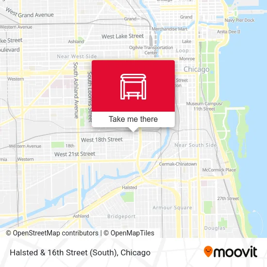Halsted & 16th Street (South) map