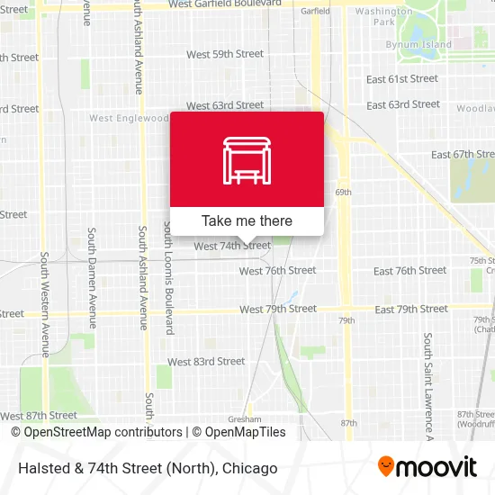 Halsted & 74th Street (North) map