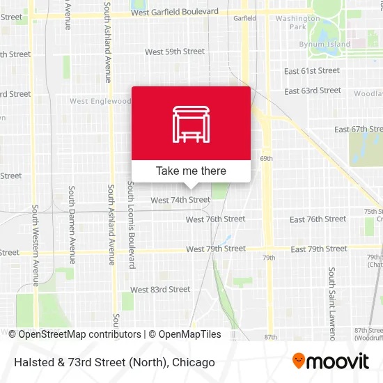 Halsted & 73rd Street (North) map