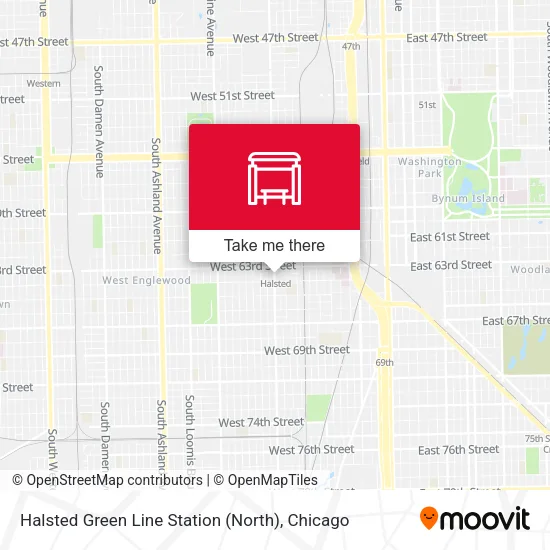 Halsted Green Line Station (North) map