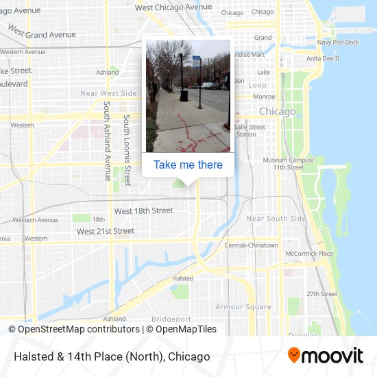 Halsted & 14th Place (North) map