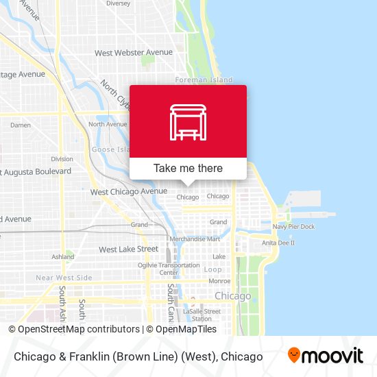 Chicago & Franklin (Brown Line) (West) map