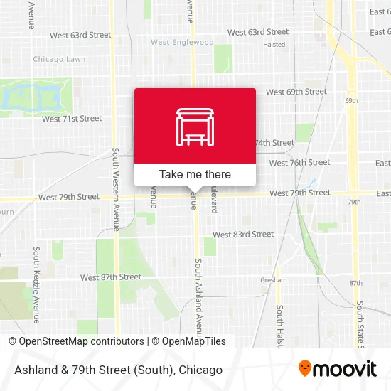 Ashland & 79th Street (South) map