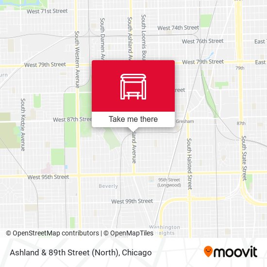 Ashland & 89th Street (North) map