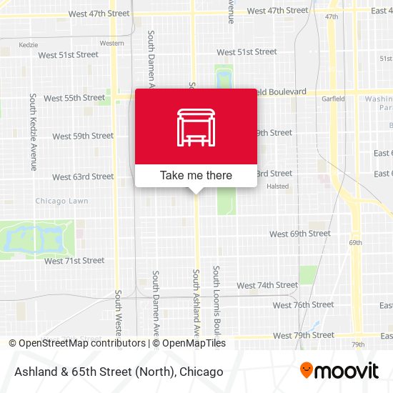 Ashland & 65th Street (North) map