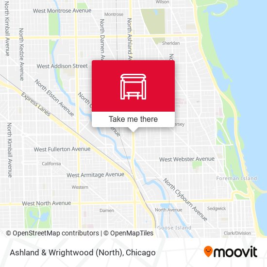 Ashland & Wrightwood (North) map