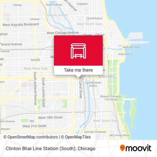 Mapa de Clinton Blue Line Station (South)