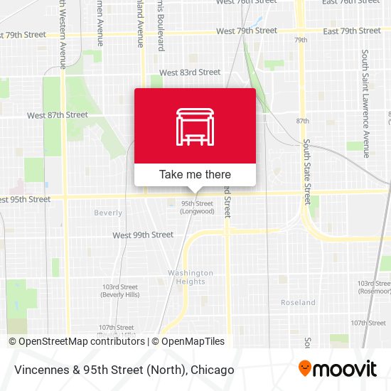 Vincennes & 95th Street (North) map