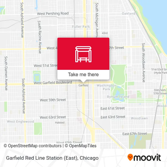 Garfield Red Line Station (East) map