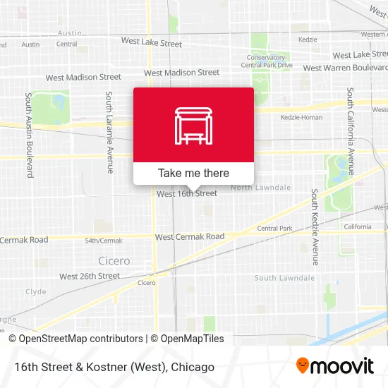 16th Street & Kostner (West) map