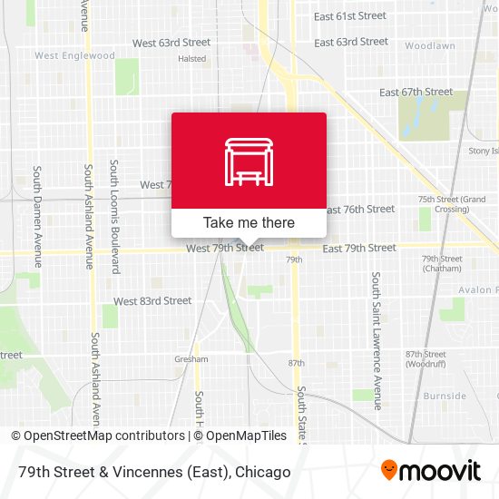 79th Street & Vincennes (East) map