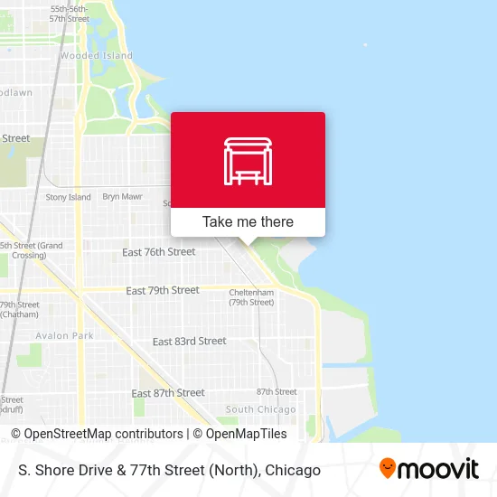 S. Shore Drive & 77th Street (North) map