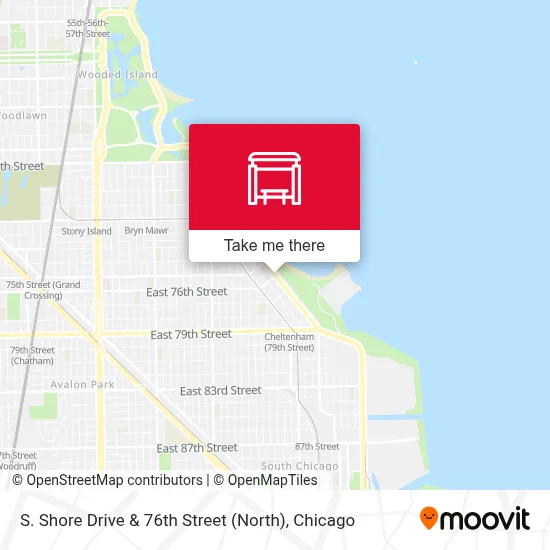 S. Shore Drive & 76th Street (North) map