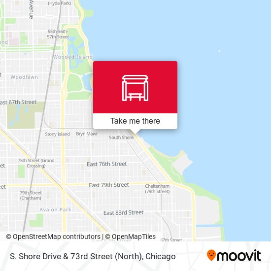 S. Shore Drive & 73rd Street (North) map