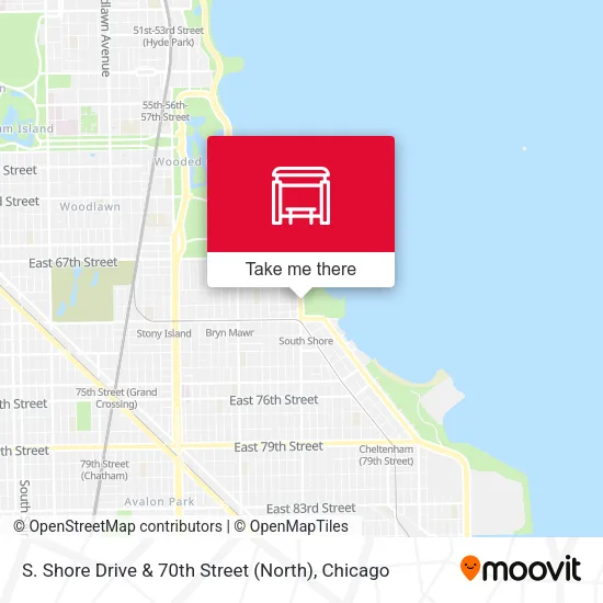 S. Shore Drive & 70th Street (North) map