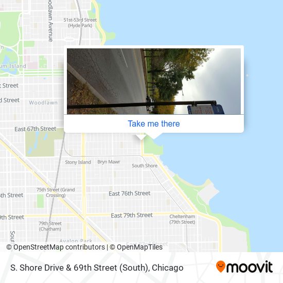 S. Shore Drive & 69th Street (South) map