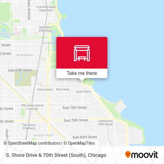 S. Shore Drive & 70th Street (South) map
