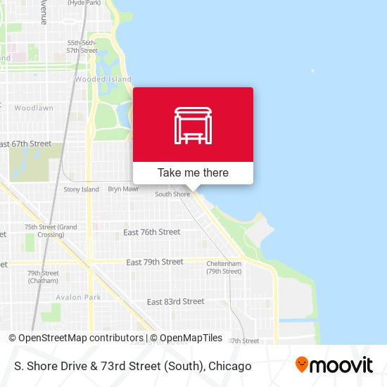 S. Shore Drive & 73rd Street (South) map