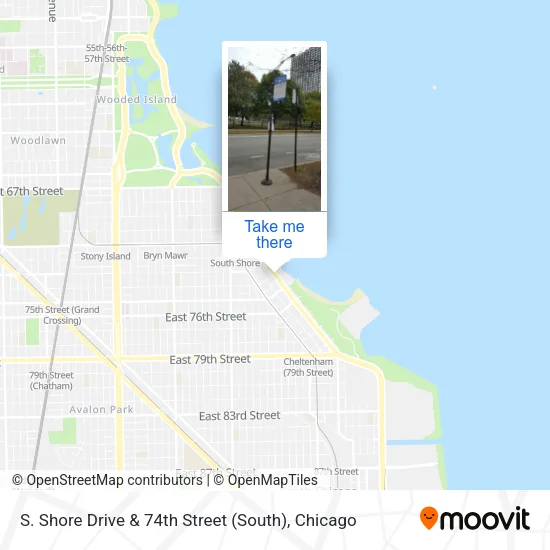 S. Shore Drive & 74th Street (South) map
