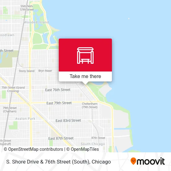 S. Shore Drive & 76th Street (South) map