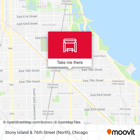 Stony Island & 76th Street (North) map