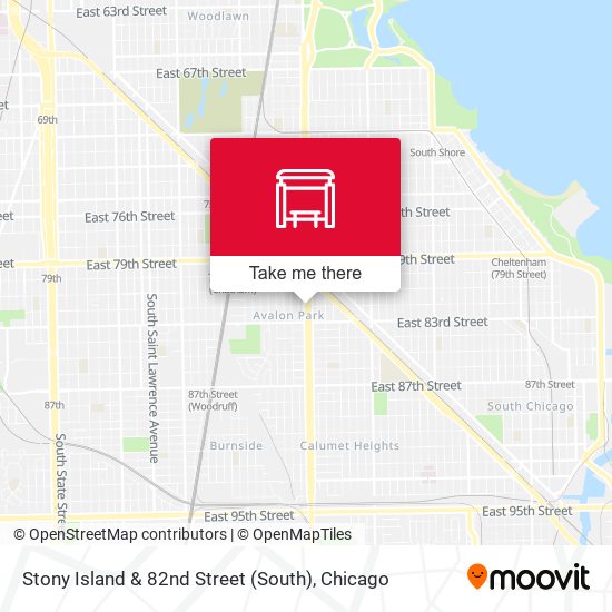 Stony Island & 82nd Street (South) map