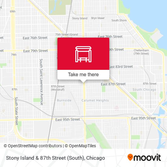 Stony Island & 87th Street (South) map